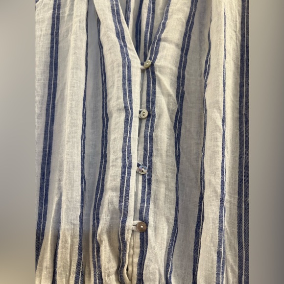 5. Rails Jasmine Azure Stripe Linen Tiered Dress - Picture 8 of 12